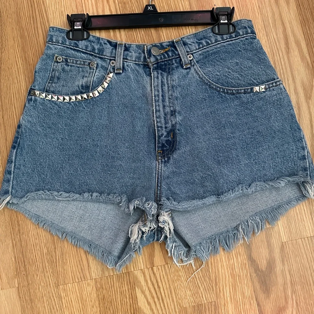 RALPH LAUREN POLO STUDED HIGH WASTE SHORTS JEANS compare to Nordstrom $118 - Picture 2 of 9